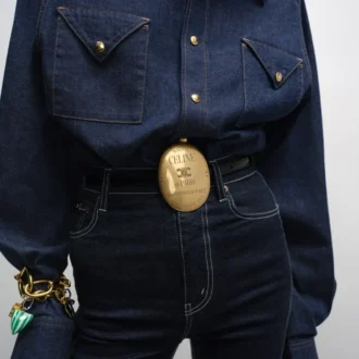 Ceinture Maison CELINE 13 mm en cuir Taurillon
