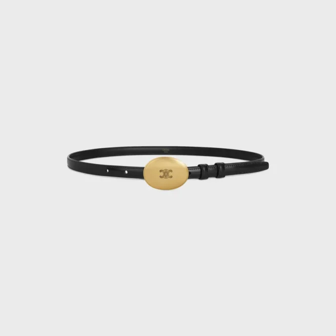 Ceinture à plaque fine 13 mm en cuir Taurillon Ceinture à plaque fine 13 mm en cuir Taurillon