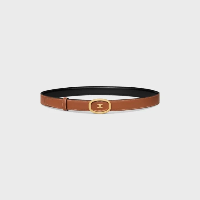 Ceinture réversible CELINE Alix de 25 mm en taurillon et cuir de veau naturel Ceinture réversible CELINE Alix de 25 mm en taurillon et cuir de veau naturel
