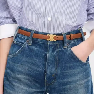 Ceinture Triomphe 18 mm en cuir de veau naturel