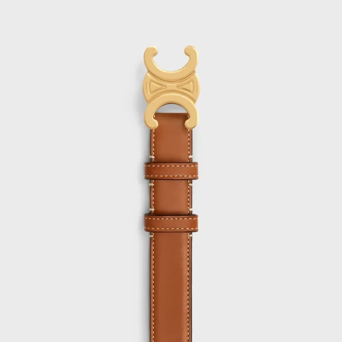 Ceinture Triomphe 25 mm en cuir de veau naturel Ceinture Triomphe 25 mm en cuir de veau naturel