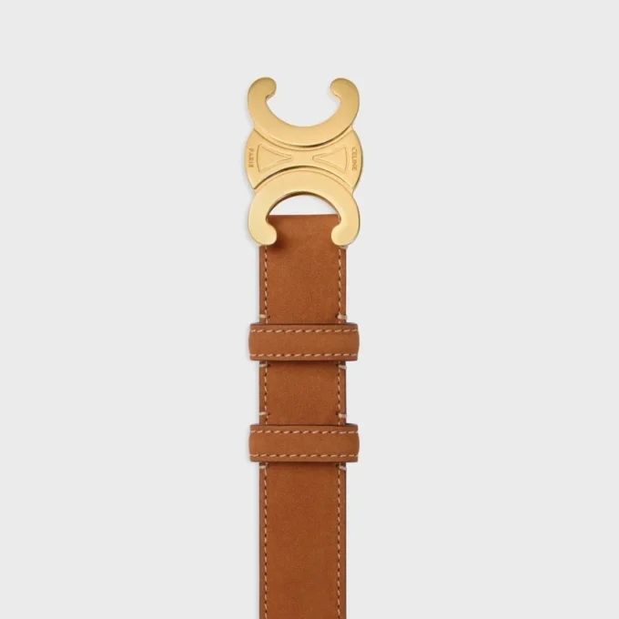 Ceinture Triomphe 25 mm en cuir de veau nubuck Ceinture Triomphe 25 mm en cuir de veau nubuck