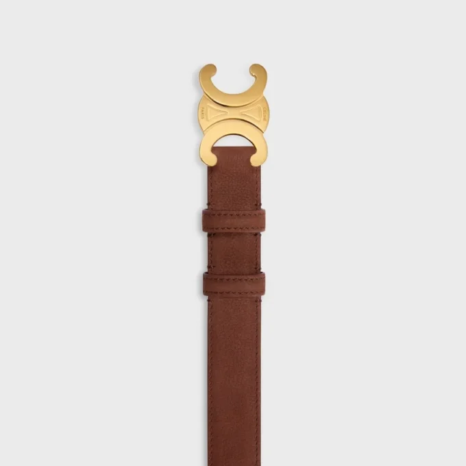 Ceinture Triomphe 25 mm en cuir de veau nubuck grainé Ceinture Triomphe 25 mm en cuir de veau nubuck grainé