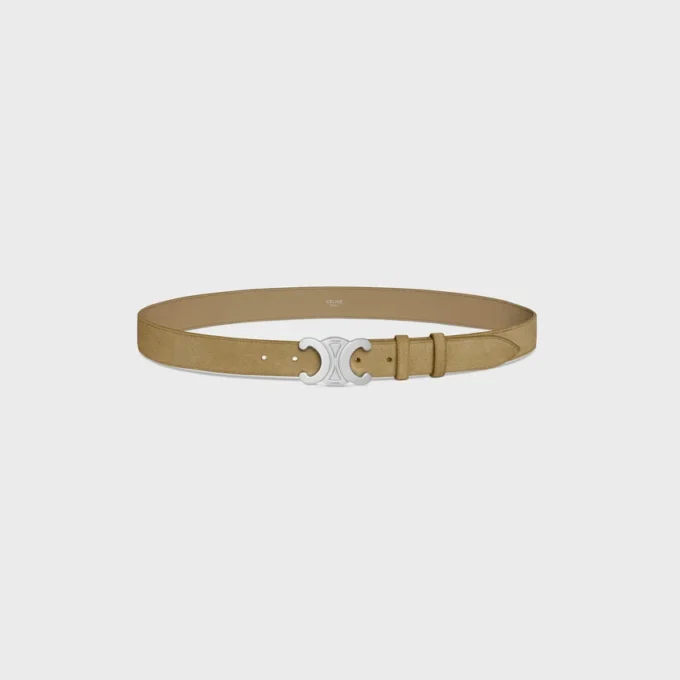 Ceinture Triomphe 30 mm en cuir de veau suédé