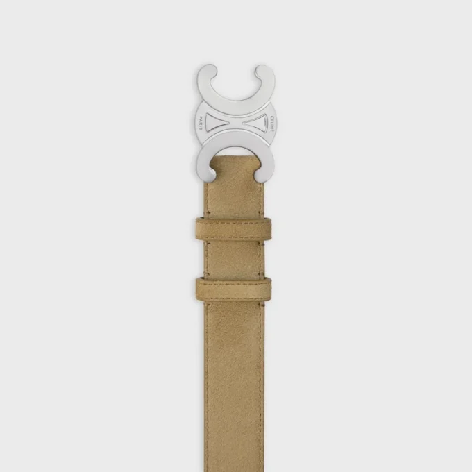 Ceinture Triomphe 30 mm en cuir de veau suédé