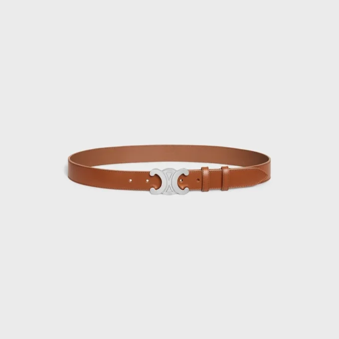 Ceinture Triomphe 30 mm en cuir de veau vintage