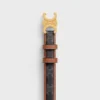 Ceinture Triomphe moyenne de 25 mm en Triomphe Canvas et cuir de veau Ceinture Triomphe moyenne de 25 mm en Triomphe Canvas et cuir de veau