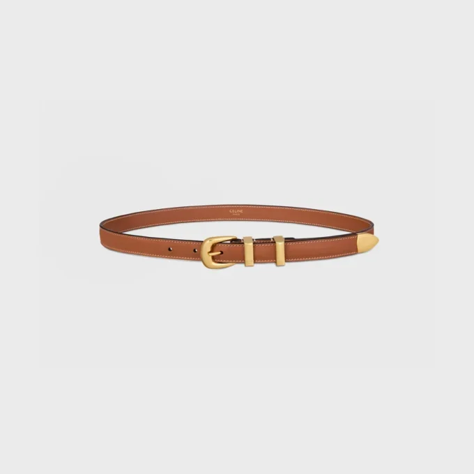 Ceinture western 18 mm en cuir de veau naturel