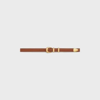 Ceinture western 18 mm en cuir de veau naturel