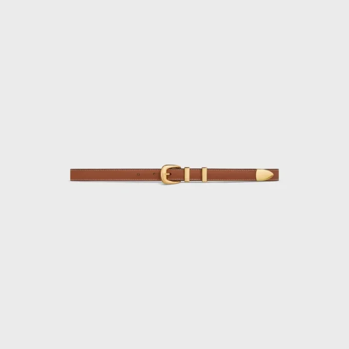 Ceinture western 18 mm en cuir de veau naturel