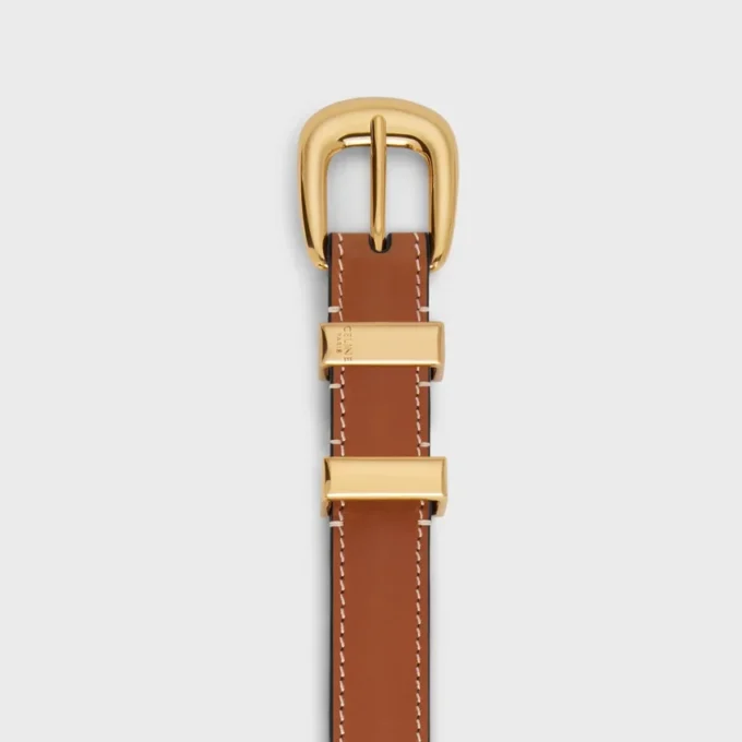 Ceinture western 18 mm en cuir de veau naturel