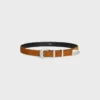 Ceinture western 25 mm en cuir de veau suédé