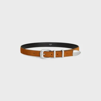 Ceinture western 25 mm en cuir de veau suédé