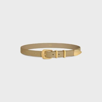 Ceinture western 25 mm en cuir de veau suédé