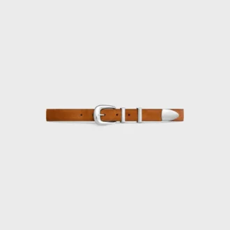 Ceinture western 25 mm en cuir de veau suédé
