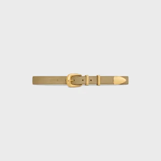 Ceinture western 25 mm en cuir de veau suédé