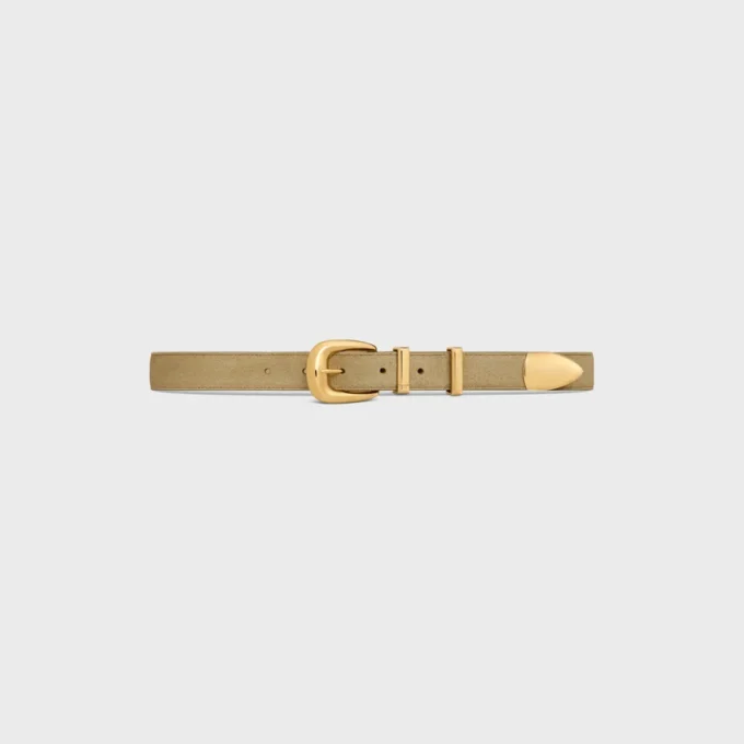 Ceinture western 25 mm en cuir de veau suédé