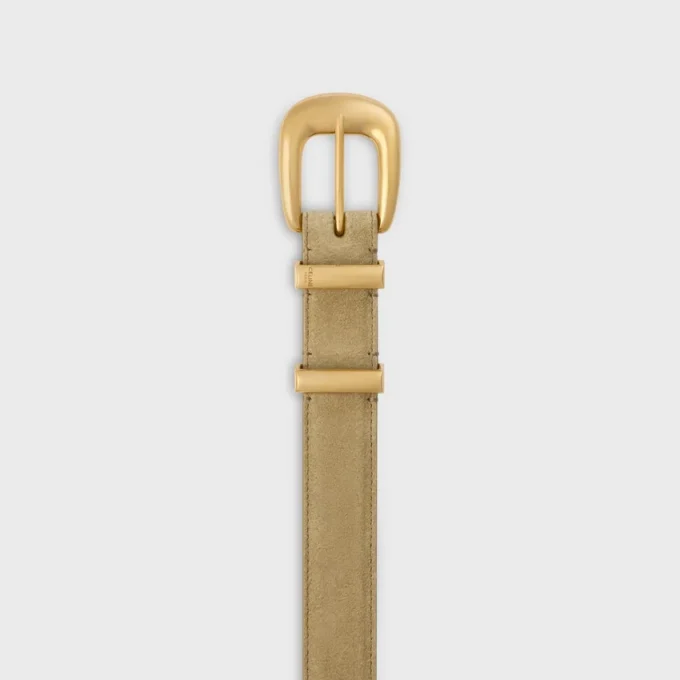 Ceinture western 25 mm en cuir de veau suédé