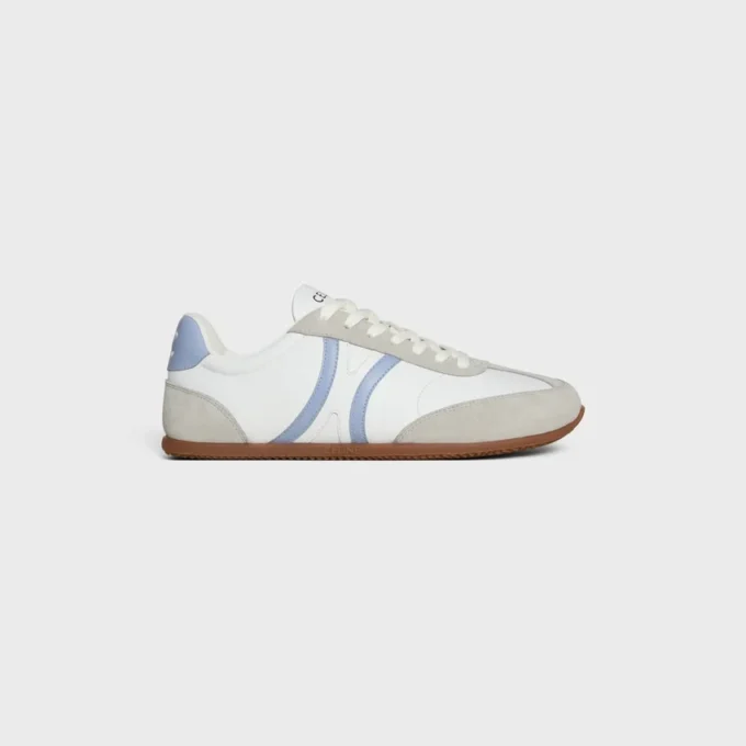 CELINE Jogger – Baskets à lacets basses en cuir de veau et daim de veau