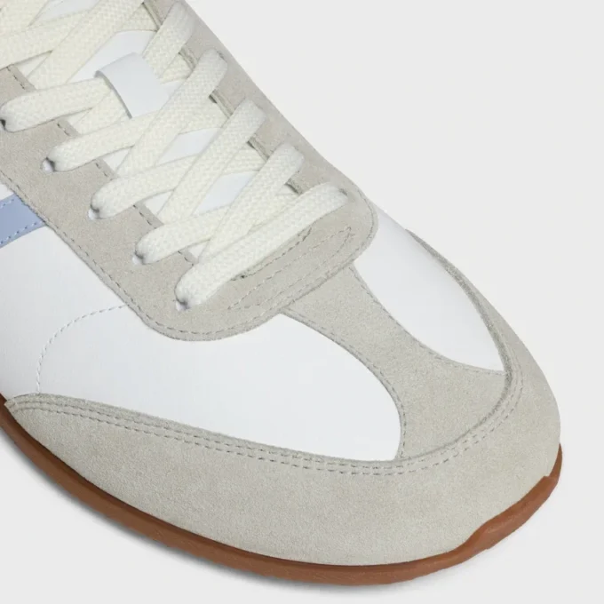 CELINE Jogger – Baskets à lacets basses en cuir de veau et daim de veau