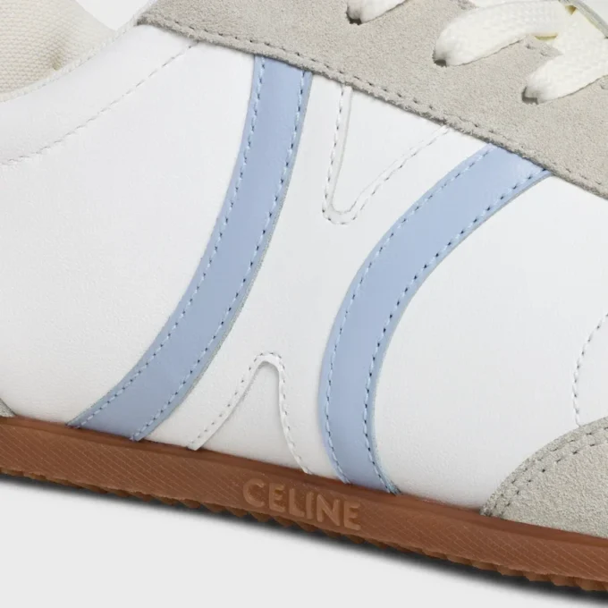 CELINE Jogger – Baskets à lacets basses en cuir de veau et daim de veau