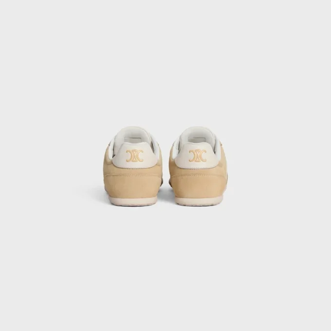 CELINE Jogger – Baskets à lacets basses en cuir de veau suédé et cuir de veau