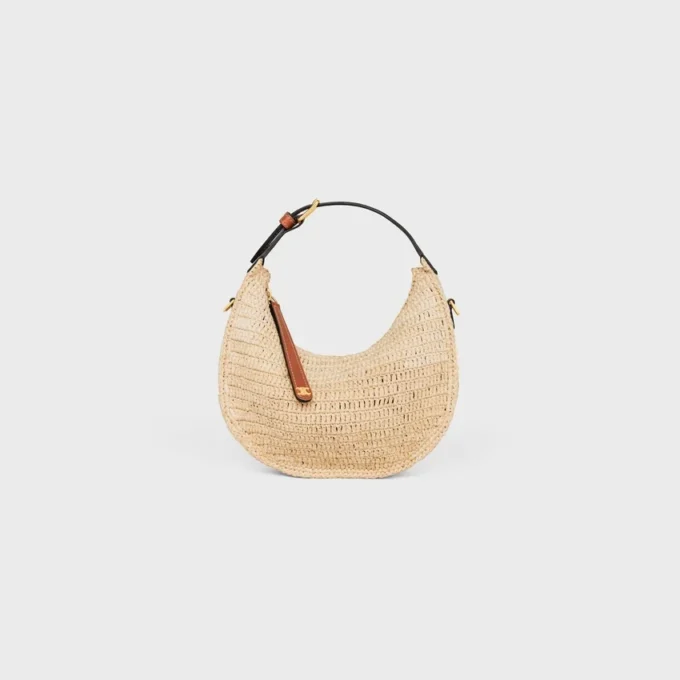 Celine Lulu pour Teen en raphia et cuir de veau naturel Celine Lulu pour Teen en raphia et cuir de veau naturel