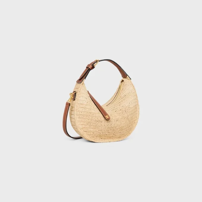 Celine Lulu pour Teen en raphia et cuir de veau naturel Celine Lulu pour Teen en raphia et cuir de veau naturel