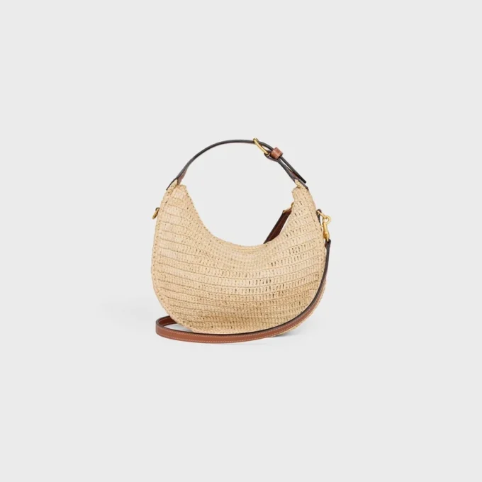 Celine Lulu pour Teen en raphia et cuir de veau naturel Celine Lulu pour Teen en raphia et cuir de veau naturel