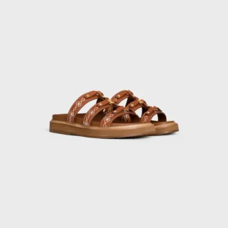 CELINE – Mules Tippi en cuir de veau brodé