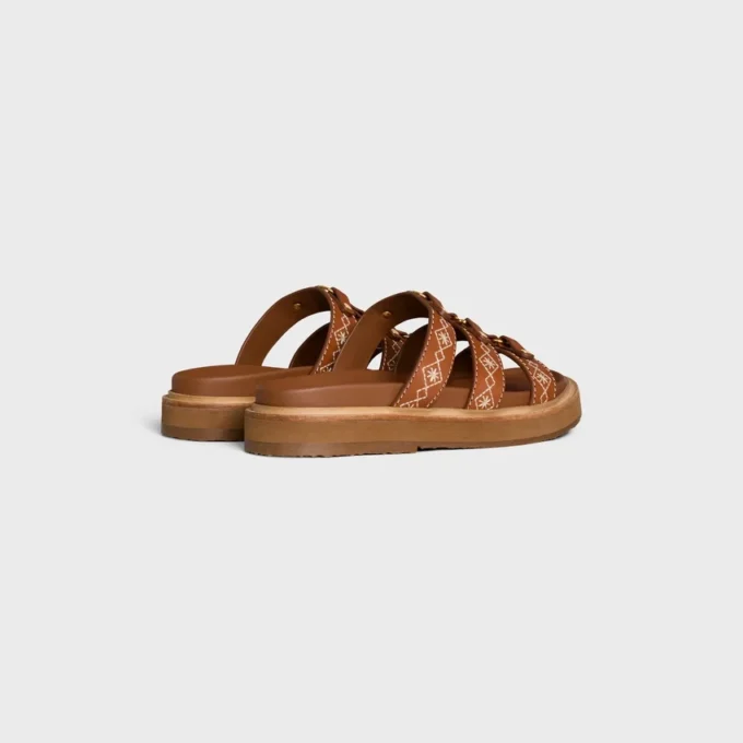 CELINE – Mules Tippi en cuir de veau brodé