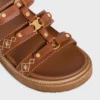 CELINE – Mules Tippi en cuir de veau brodé