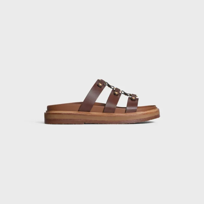 CELINE – Mules Tippi en cuir de veau – Tannage végétal