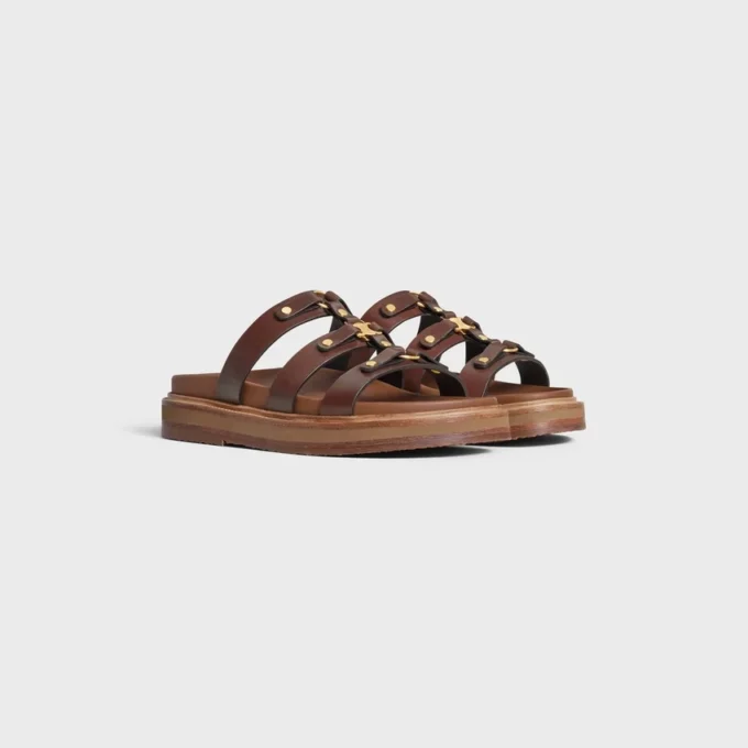 CELINE – Mules Tippi en cuir de veau – Tannage végétal