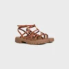 CELINE – Sandales à lanières Clea Triomphe en cuir de veau – Tannage végétal