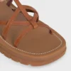 CELINE – Sandales à lanières Clea Triomphe en cuir de veau – Tannage végétal