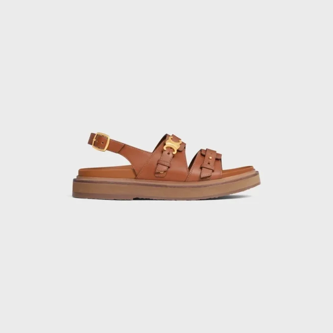 CELINE – Sandales Tippi Triomphe en cuir de veau