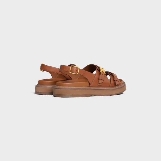 CELINE – Sandales Tippi Triomphe en cuir de veau