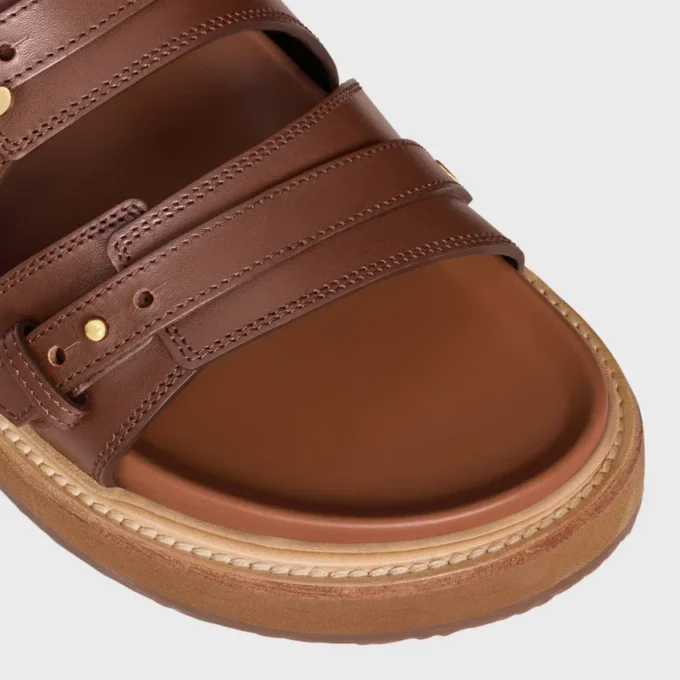 CELINE – Sandales Tippi Triomphe en cuir de veau