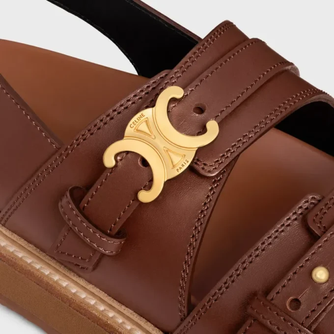 CELINE – Sandales Tippi Triomphe en cuir de veau