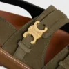CELINE – Sandales Tippi Triomphe en cuir de veau suédé