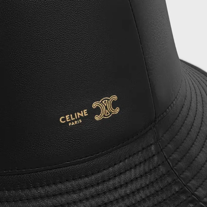 Chapeau bob en cuir d&rsquo;agneau souple