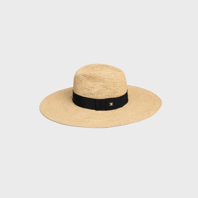 Chapeau à large bord Triomphe en raphia