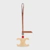 Charm Triomphe en raphia et cuir de veau naturel