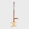 Charm Triomphe en raphia et cuir de veau naturel