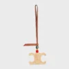Charm Triomphe en raphia et cuir de veau naturel