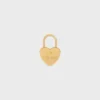 Charms Cadenas en forme de cœur en laiton avec finition dorée