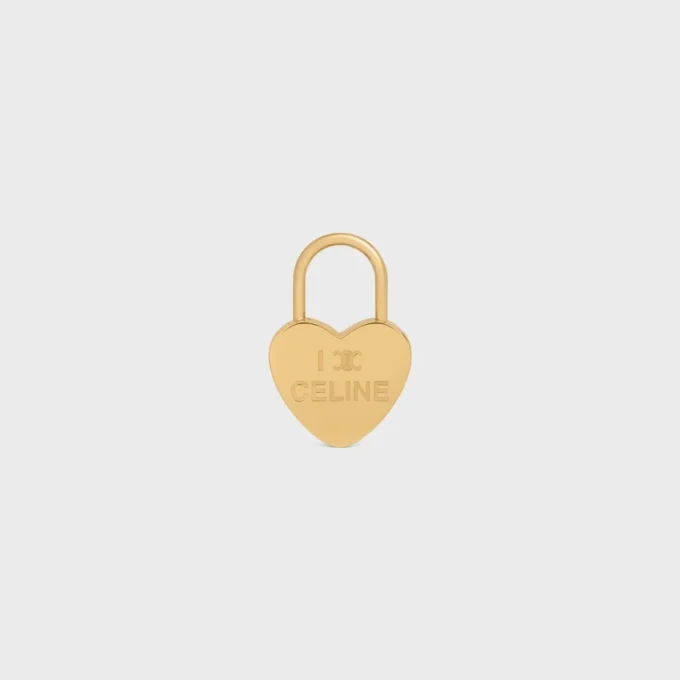 Charms Cadenas en forme de cœur en laiton avec finition dorée