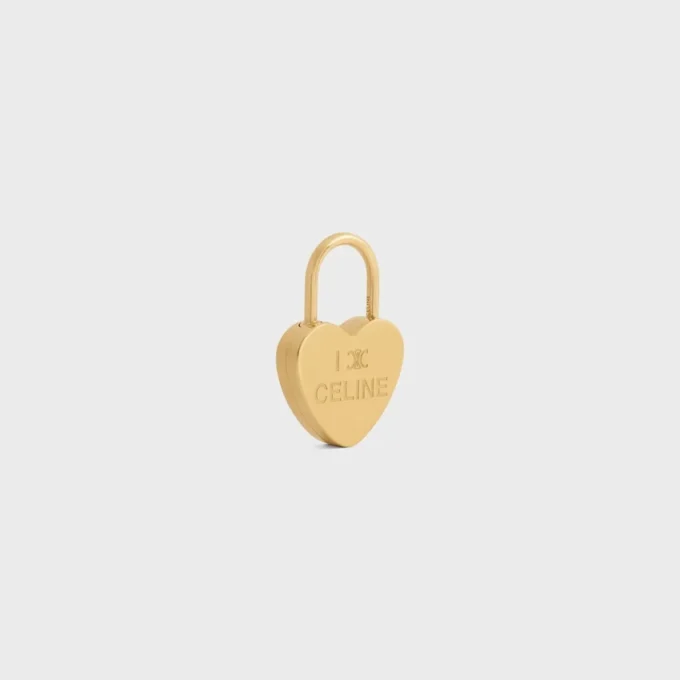 Charms Cadenas en forme de cœur en laiton avec finition dorée