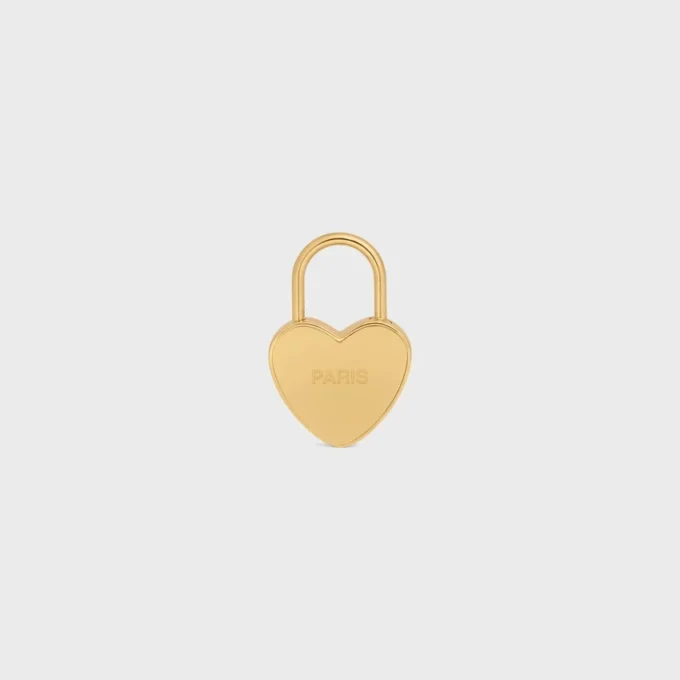 Charms Cadenas en forme de cœur en laiton avec finition dorée